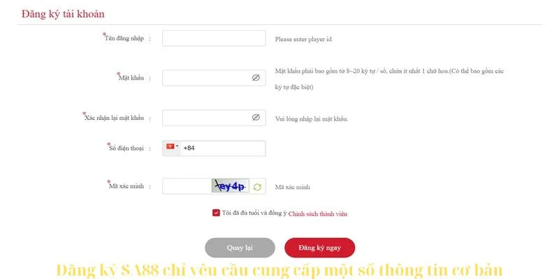 Đăng ký SA88 để nhận ngay khuyến mãi tân thủ
